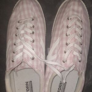 Tretorn Purple and White Gingham Sneakers